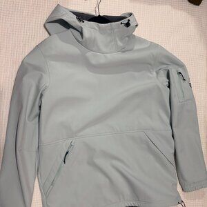 Spyder Women's Softshell Jacket with Hood Gray Blue Stretch Size Large
